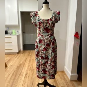 RARE Black Halo floral dress Women's Size 4